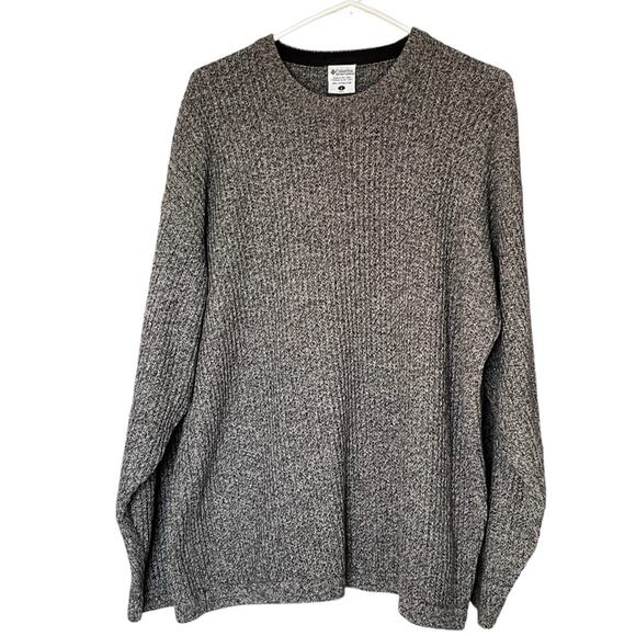 Columbia men’s cotton black heathered rib knit sweater size large - Picture 1 of 8
